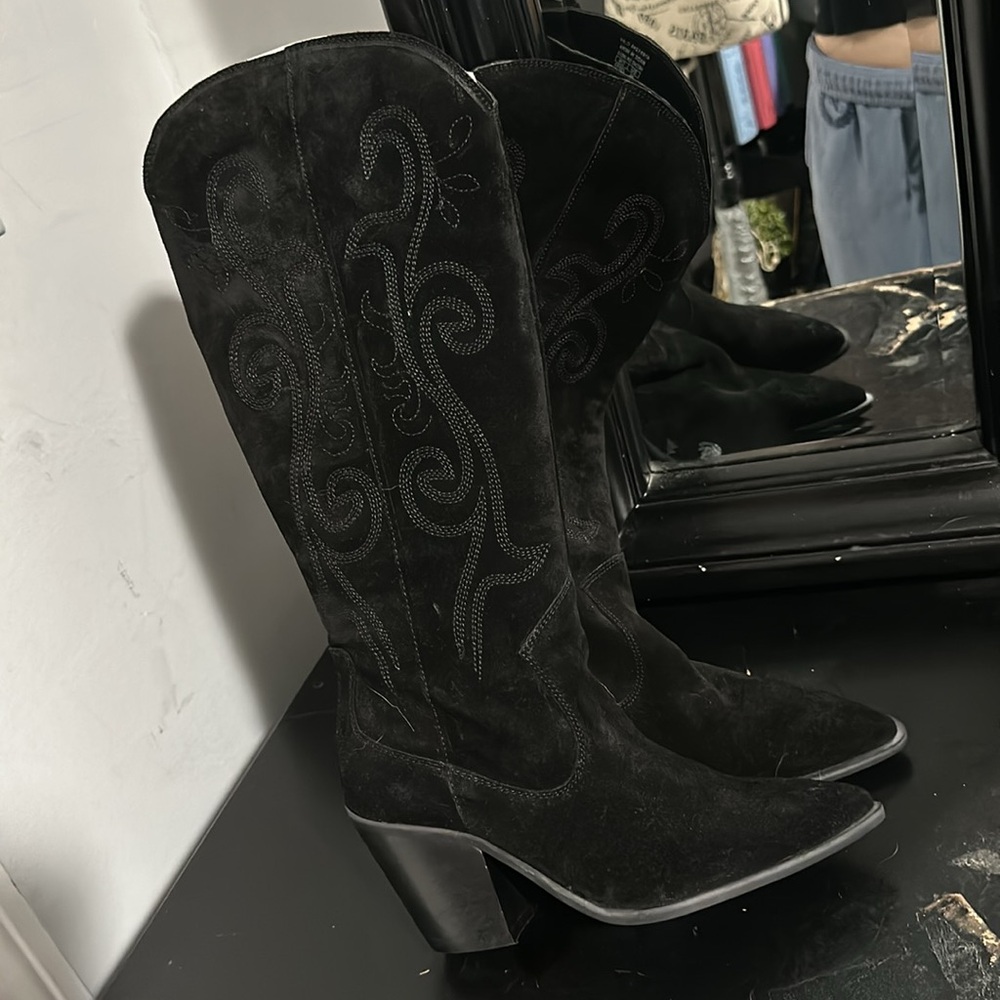 MANGO Black Cowgirl Boots - Picture 2 of 11